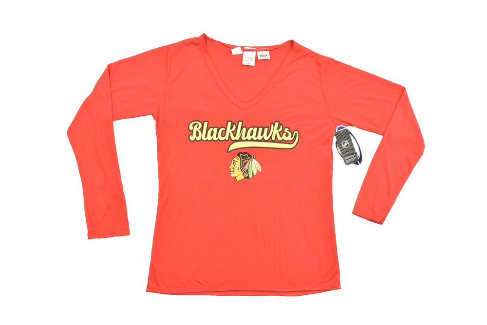 Concepts Sport Chicago Blackhawks Ladies' Regular Size L Red V-Neck Long Sleeve